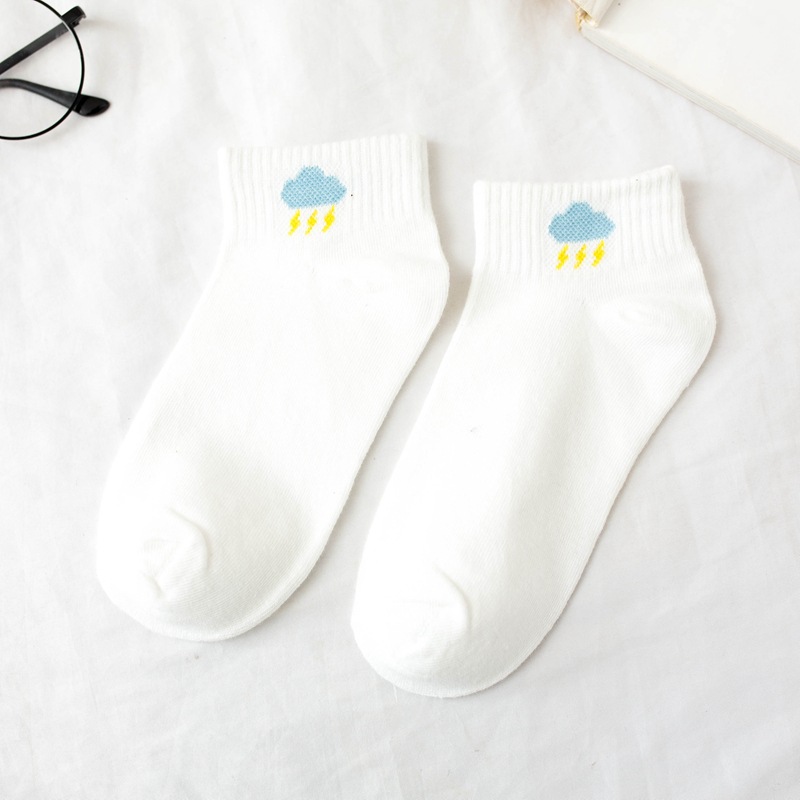 Female Spring Summer Sweet Campus Student Socks Boat Socks Breathable Cotton Socks